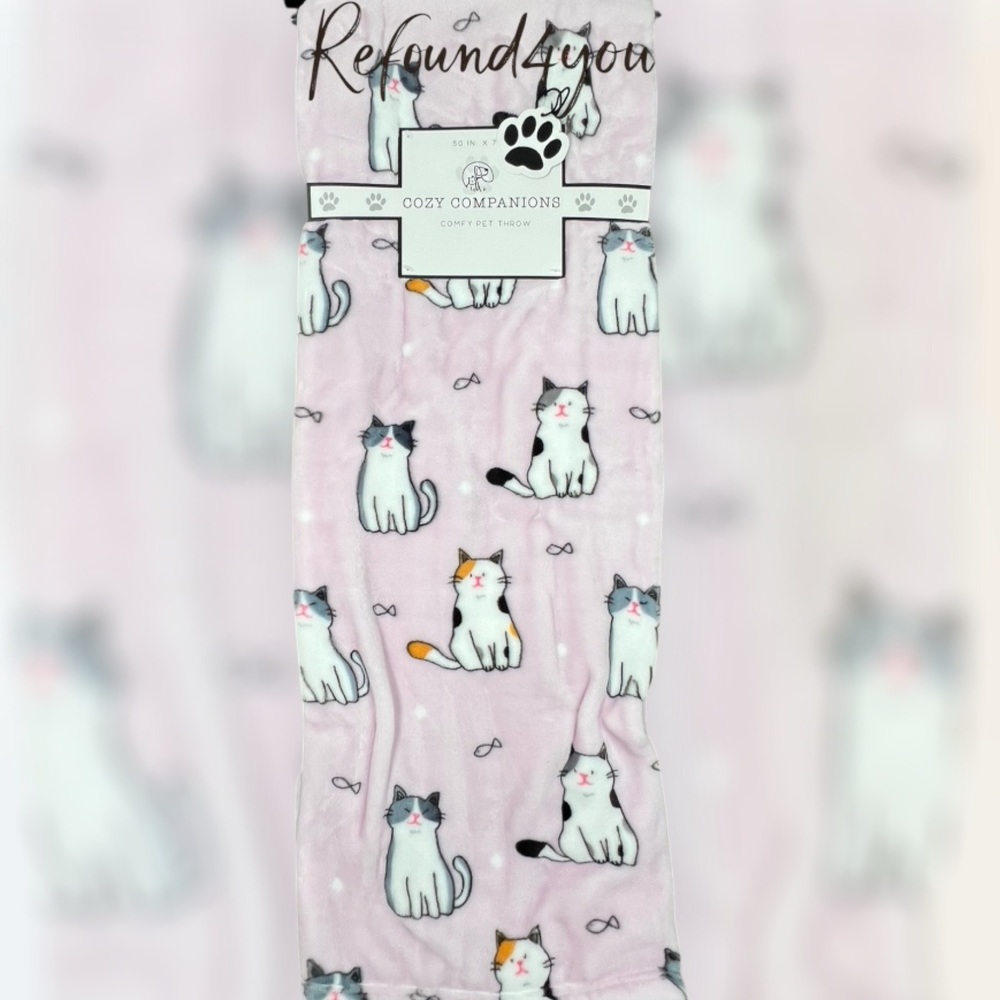 PETS - Cozy Companions - ‘Kittens & Fish’ throw. 50” x 70” NWT. Firm! No offers!